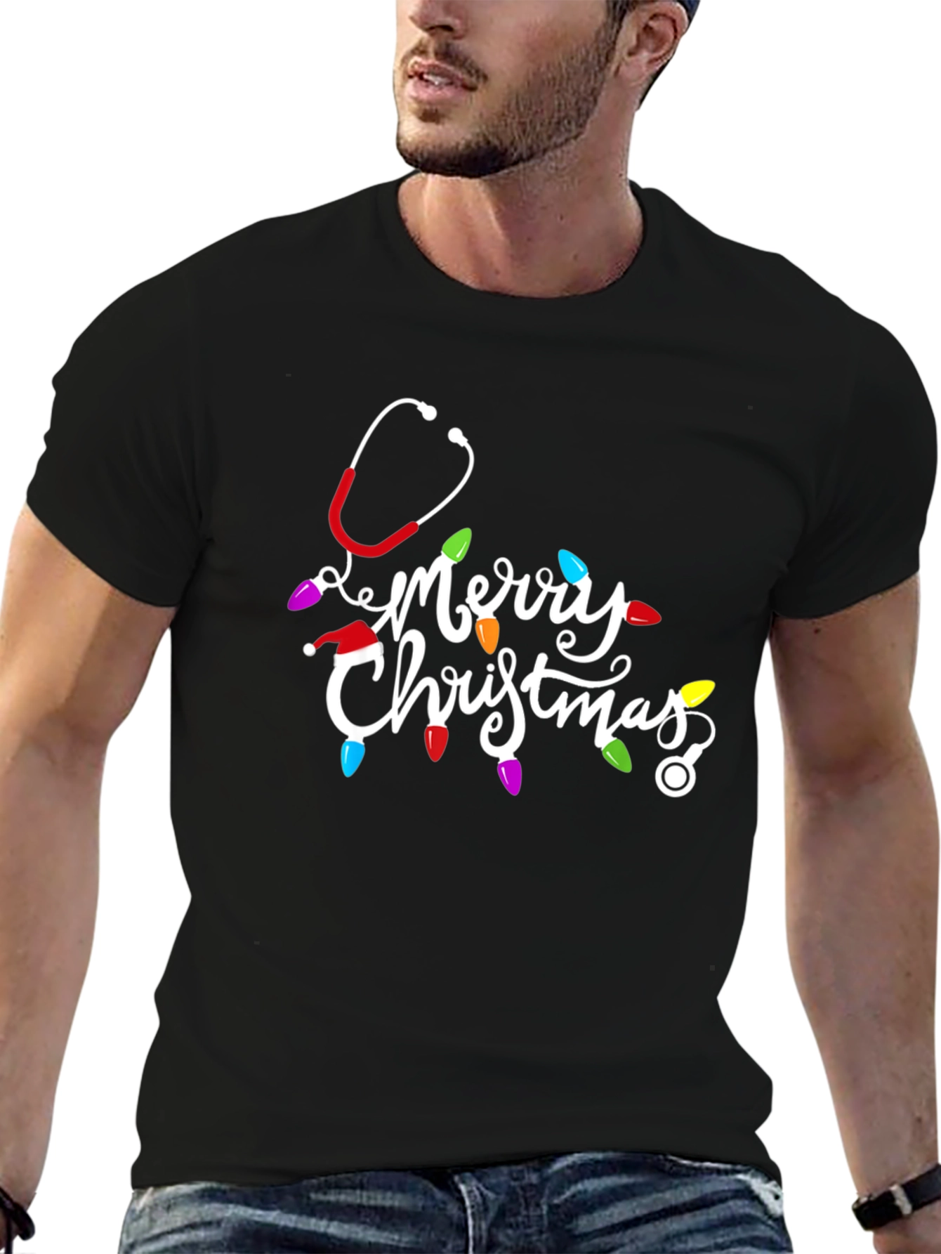 Merry Christmas Nurse Stethoscope T-Shirt