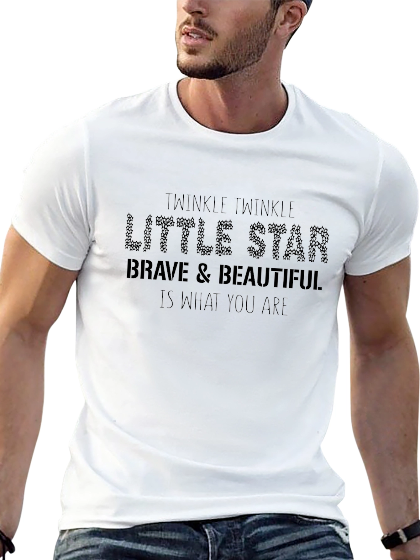 Twinkle Little Star Graphic Black Tee
