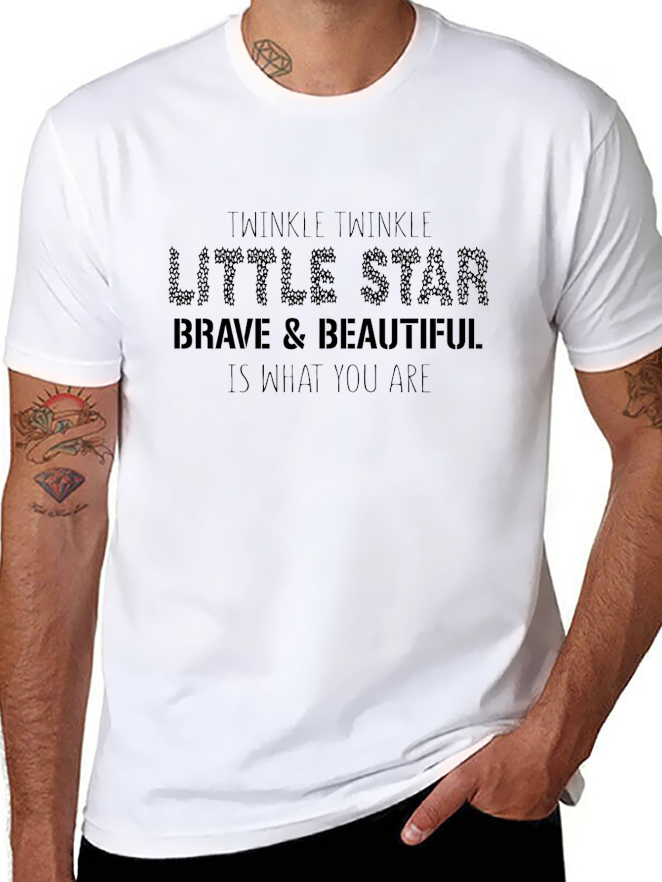 Twinkle Little Star Graphic Black Tee