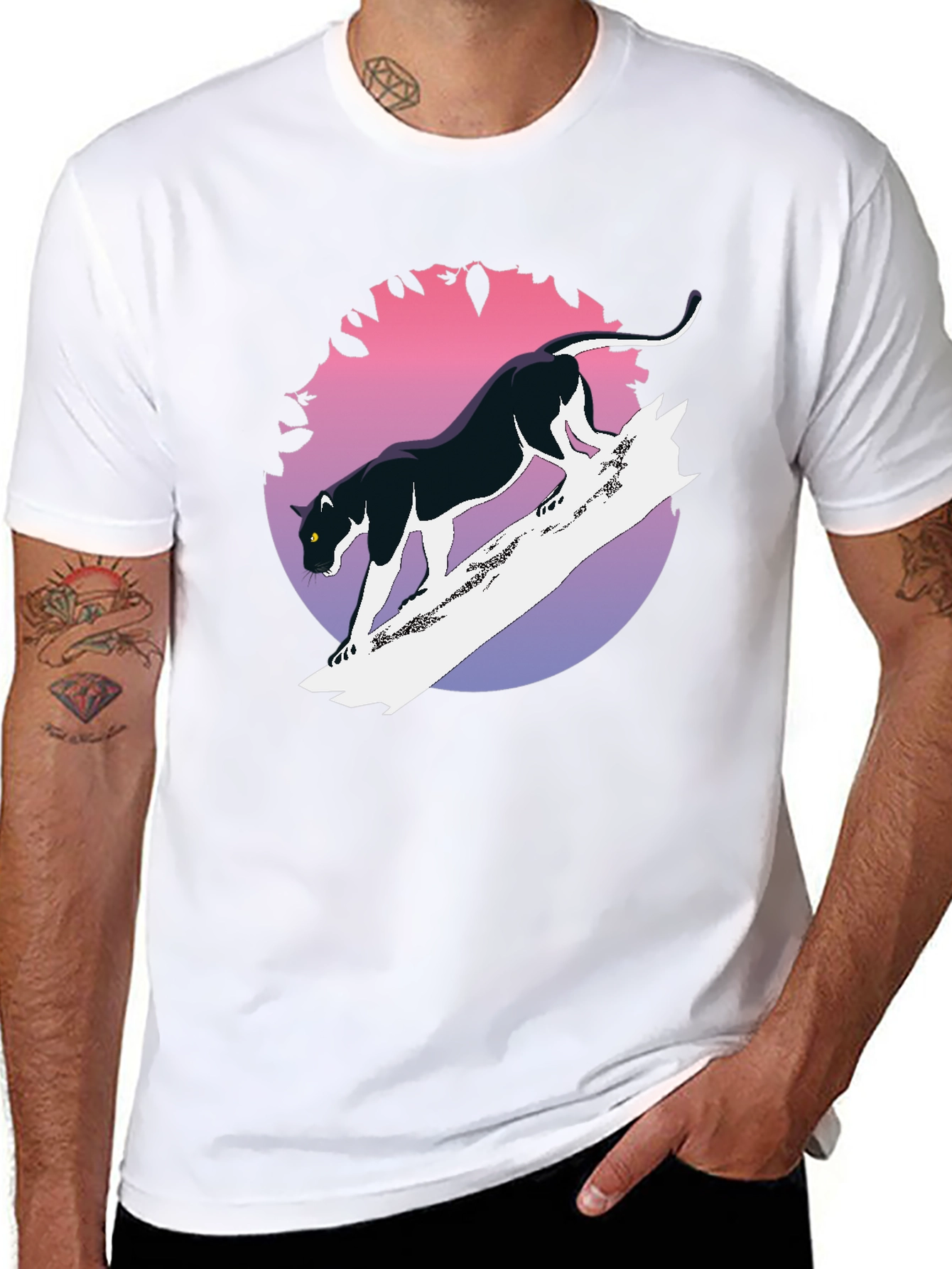 Black Panther Graphic Tee - Retro Style