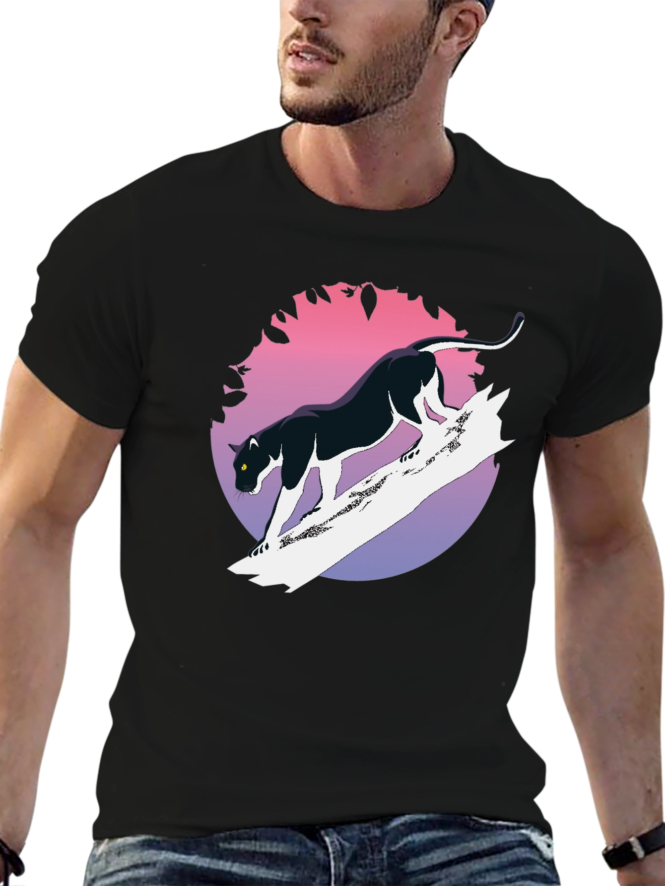 Black Panther Graphic Tee - Retro Style