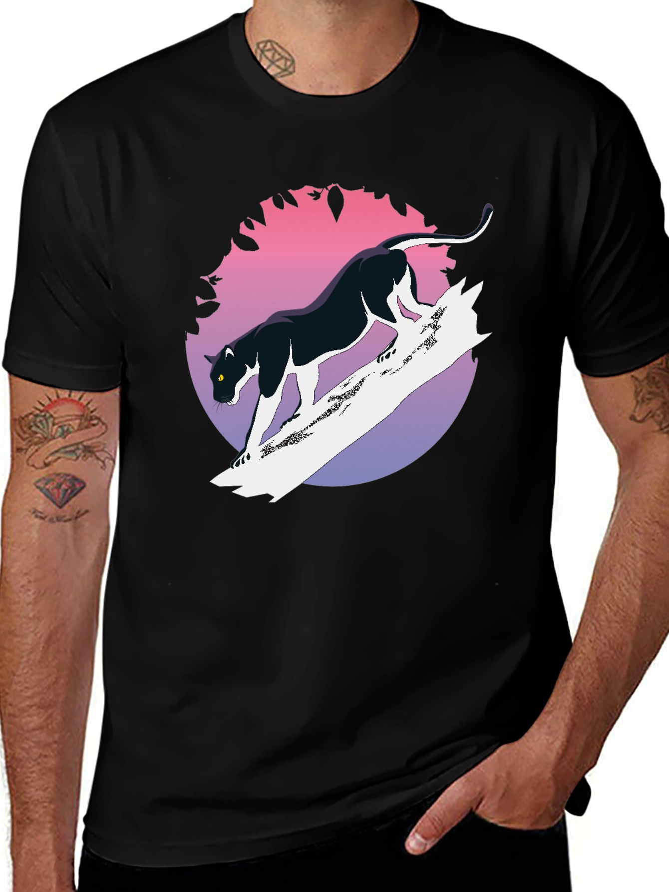 Black Panther Graphic Tee - Retro Style