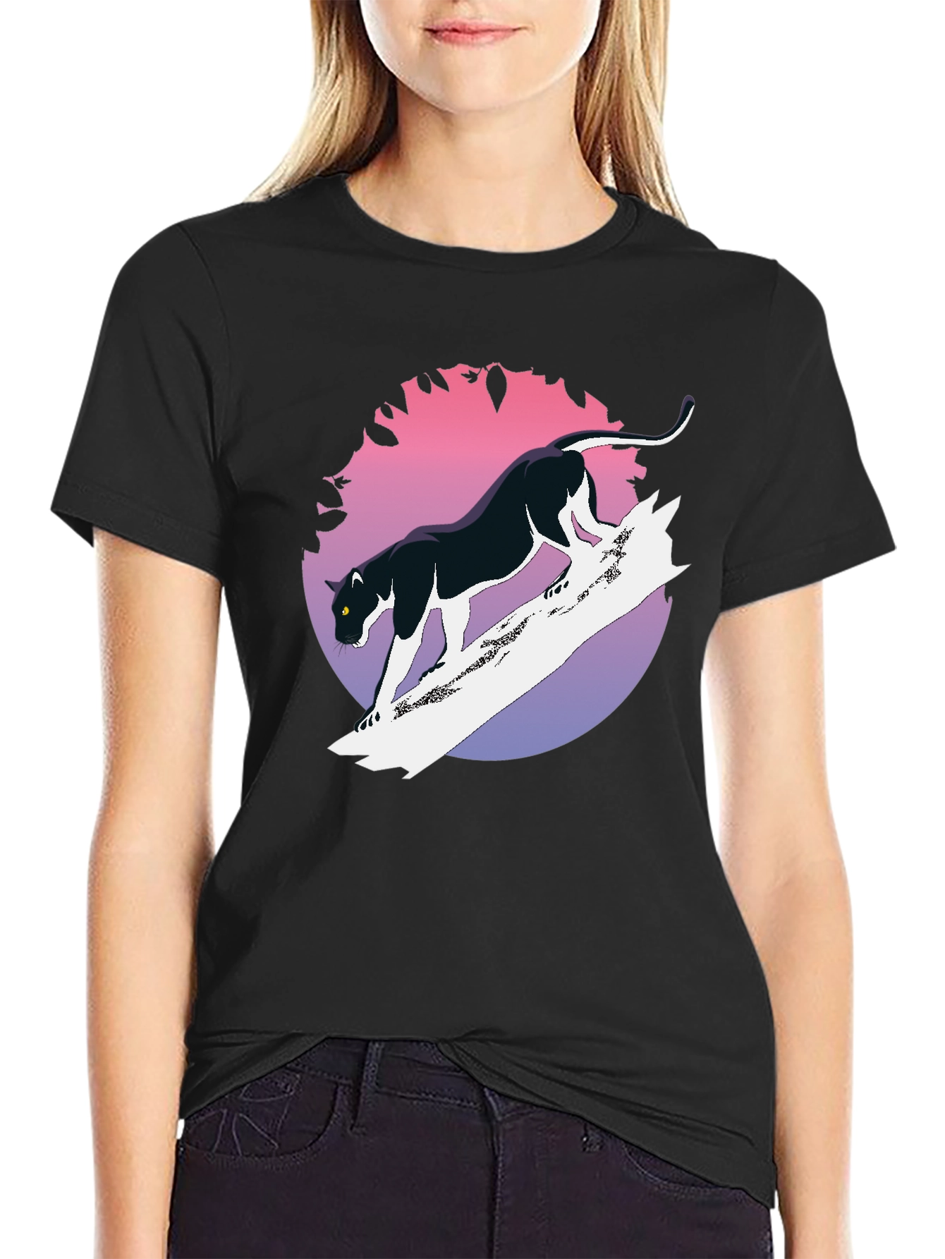 Black Panther Graphic Tee - Retro Style