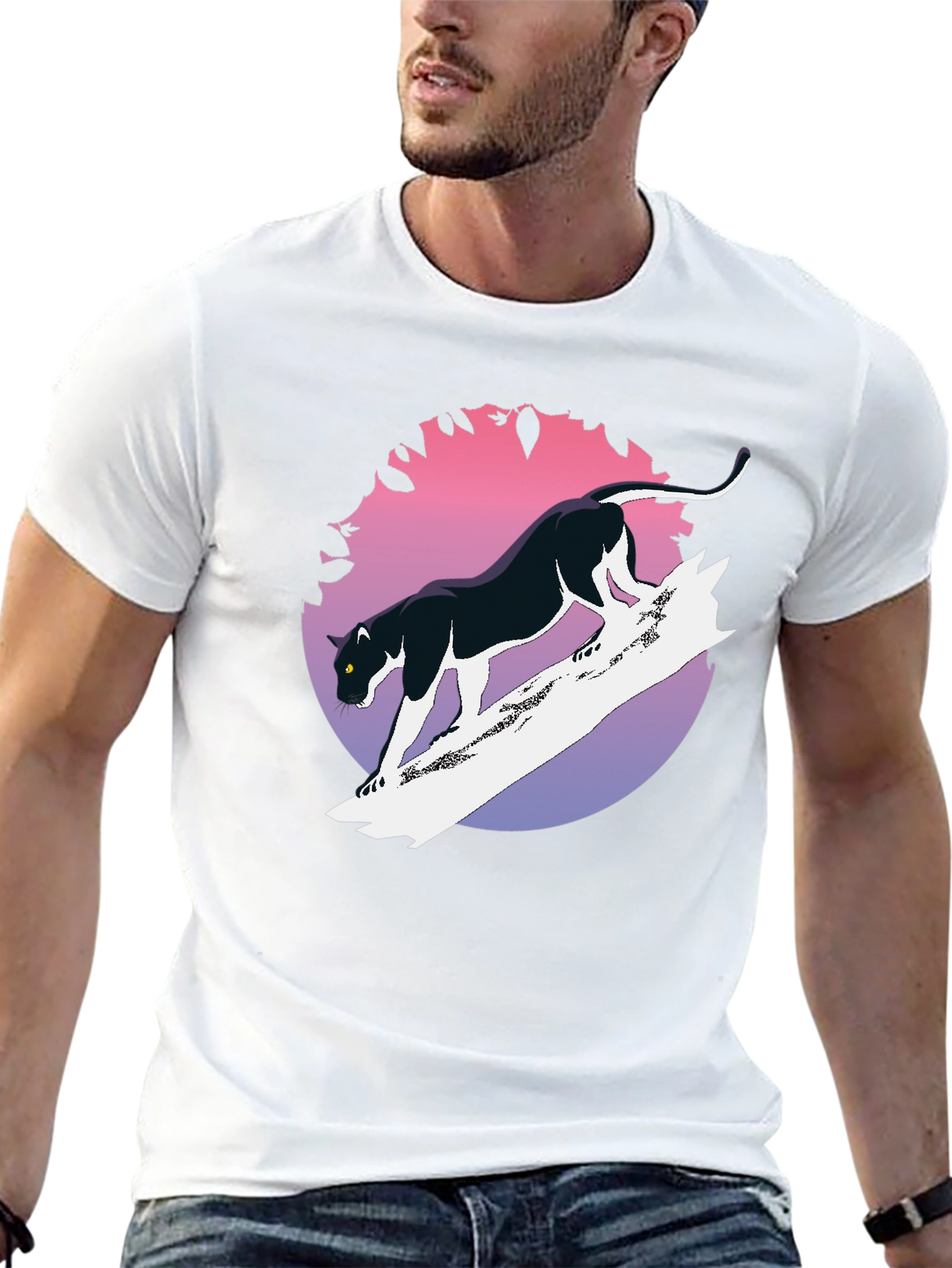 Black Panther Graphic Tee - Retro Style