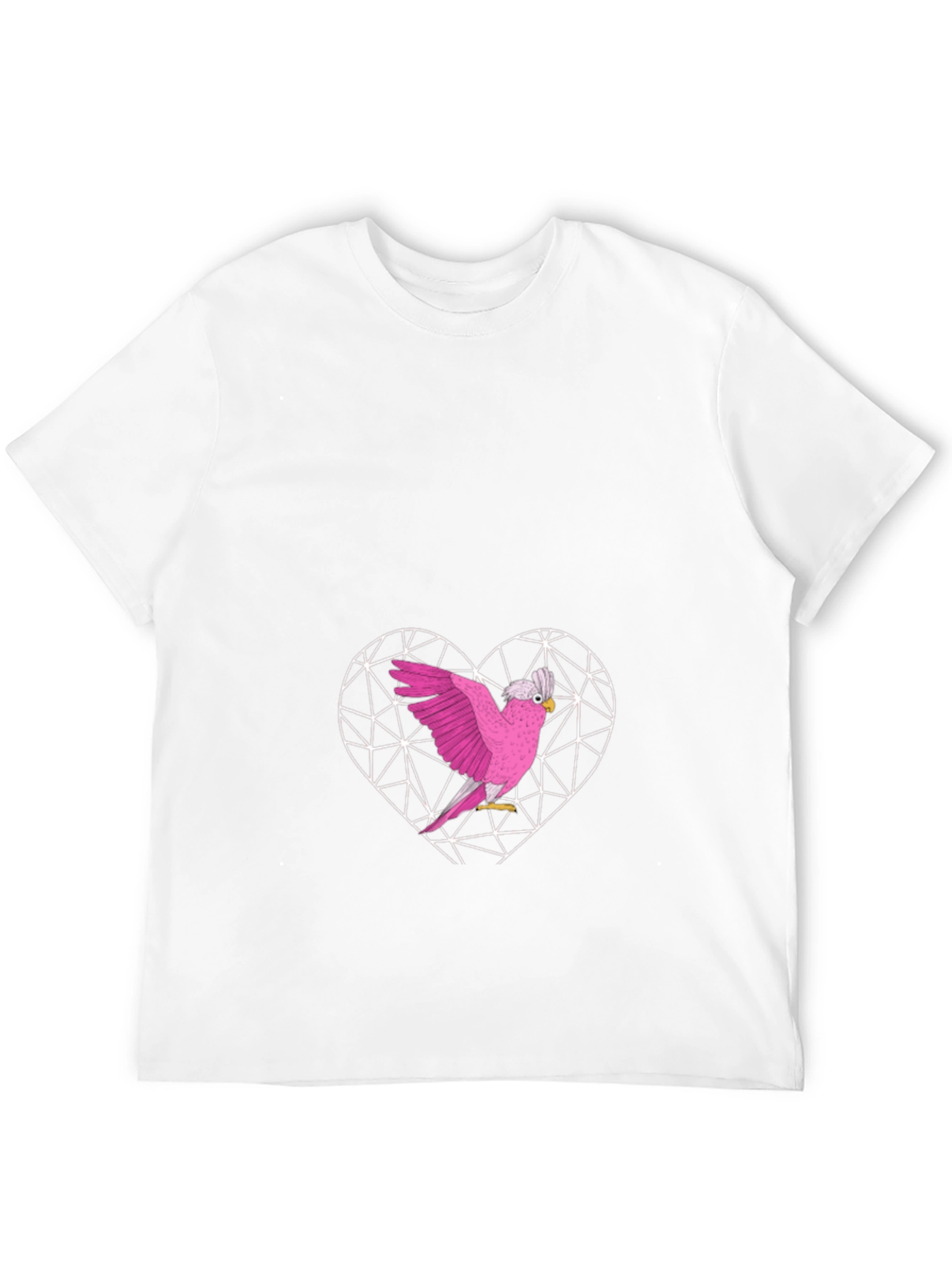 Pink Cockatoo Heart Graphic T-Shirt