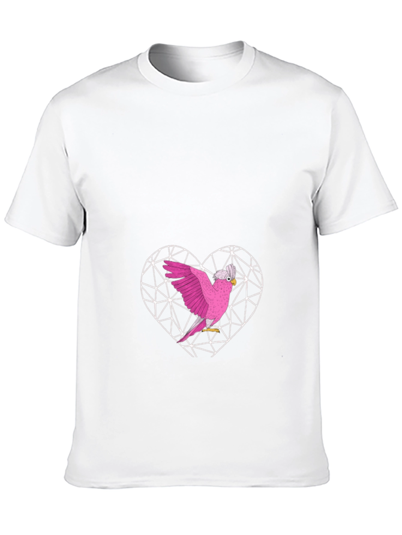 Pink Cockatoo Heart Graphic T-Shirt