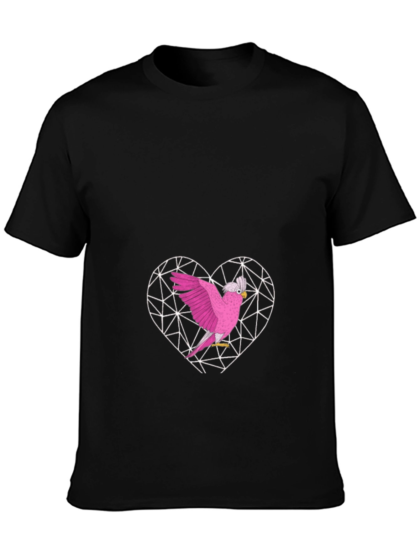Pink Cockatoo Heart Graphic T-Shirt