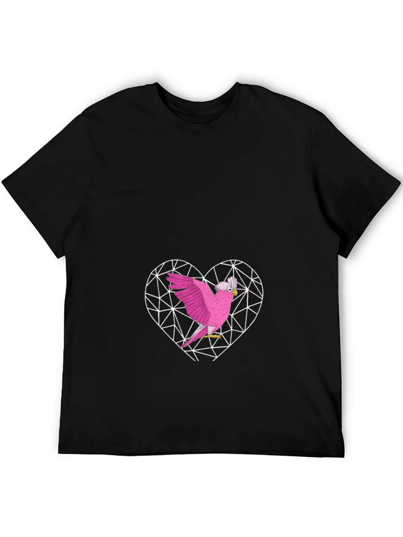Pink Cockatoo Heart Graphic T-Shirt