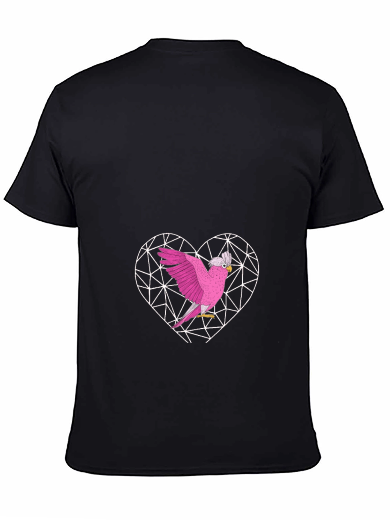 Pink Cockatoo Heart Graphic T-Shirt