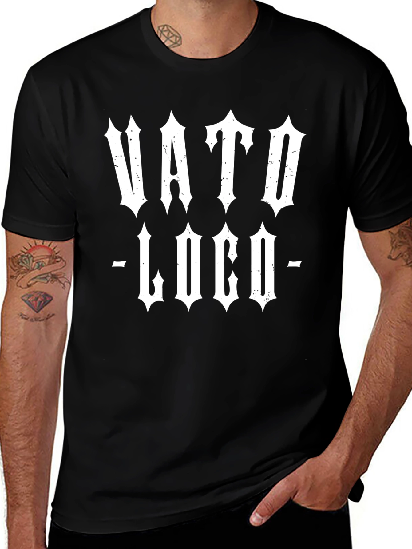 Vato Loco Mens Black Graphic Tee