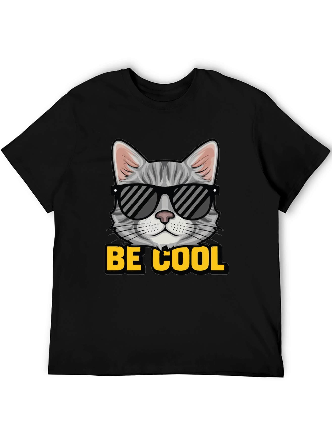 Cool Cat T-Shirt - Mens Black Graphic Tee