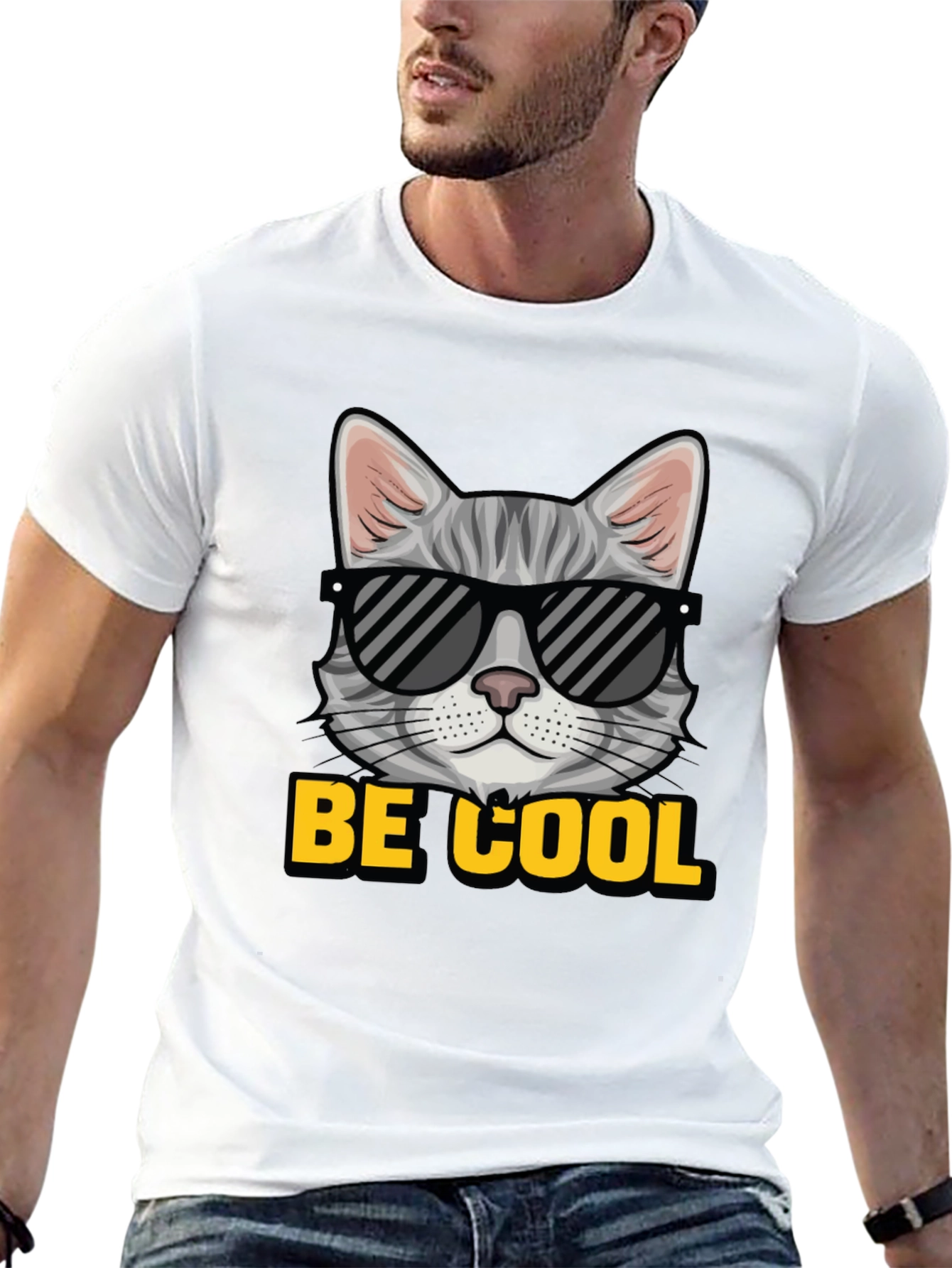 Cool Cat T-Shirt - Mens Black Graphic Tee