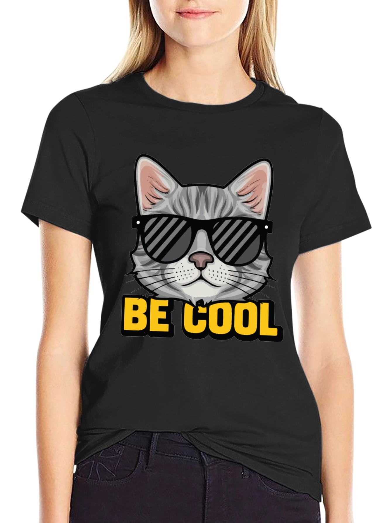 Cool Cat T-Shirt - Mens Black Graphic Tee