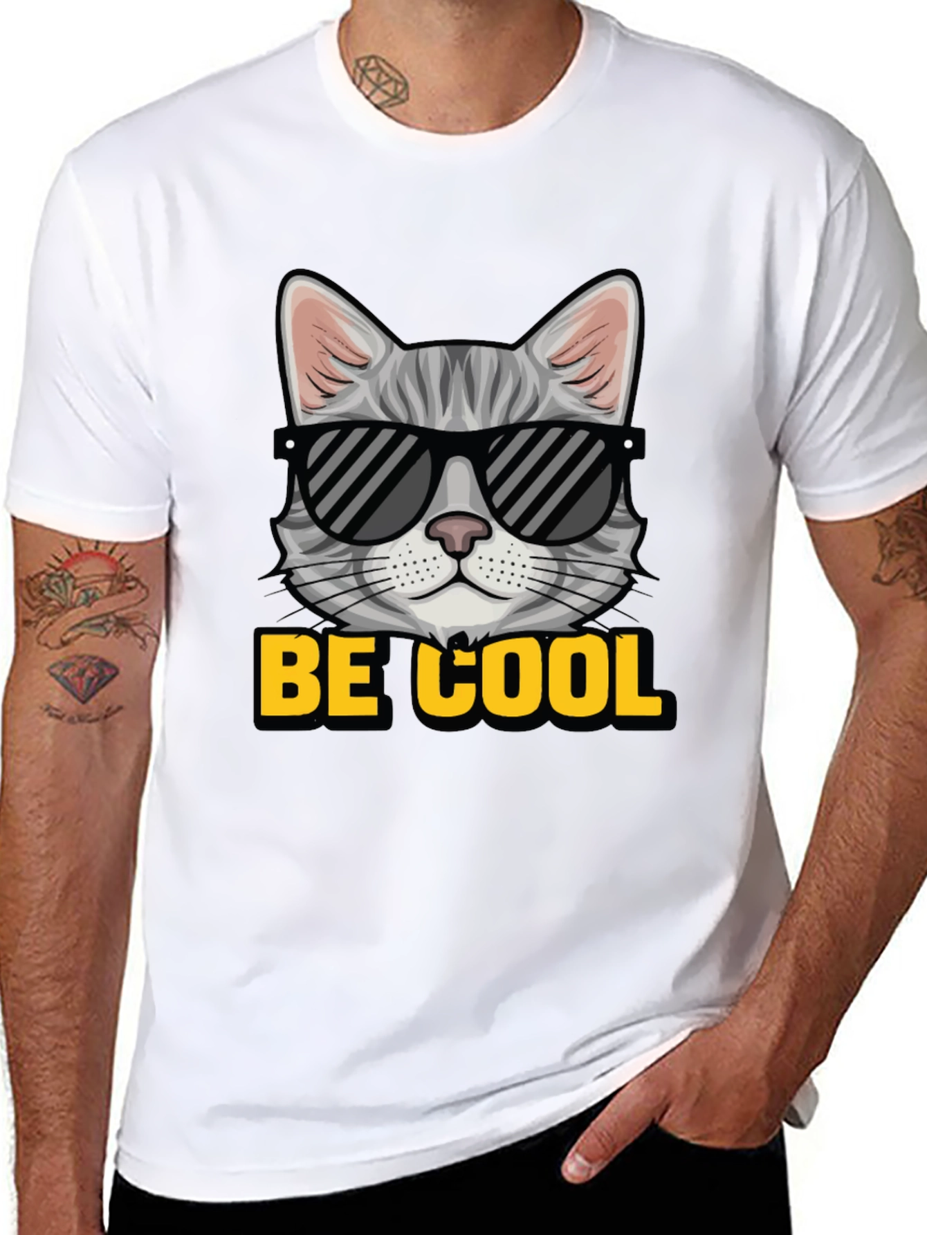 Cool Cat T-Shirt - Mens Black Graphic Tee