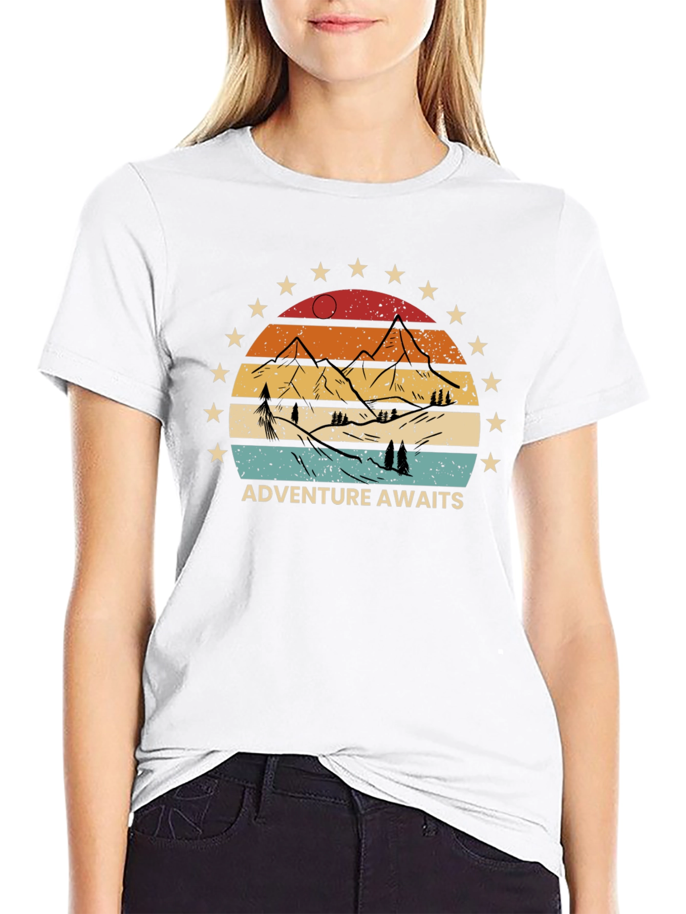 Adventure Awaits Graphic Tee - Retro Style
