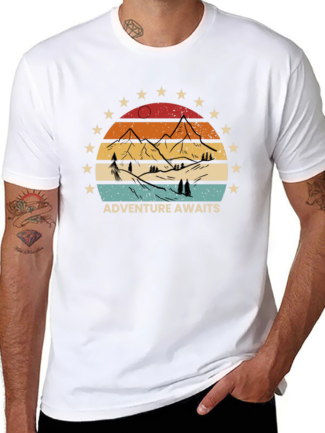 Adventure Awaits Graphic Tee - Retro Style