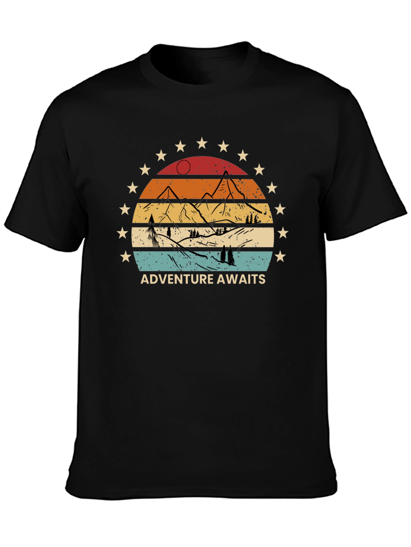 Adventure Awaits Graphic Tee - Retro Style