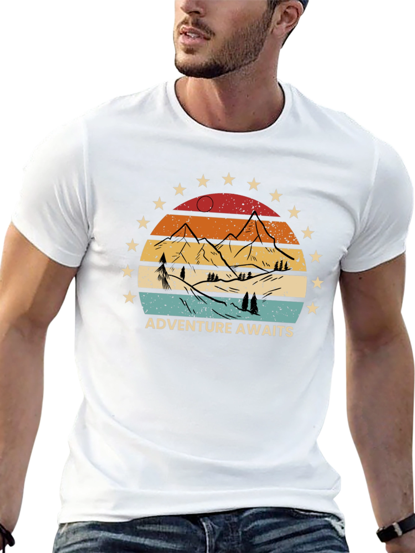 Adventure Awaits Graphic Tee - Retro Style