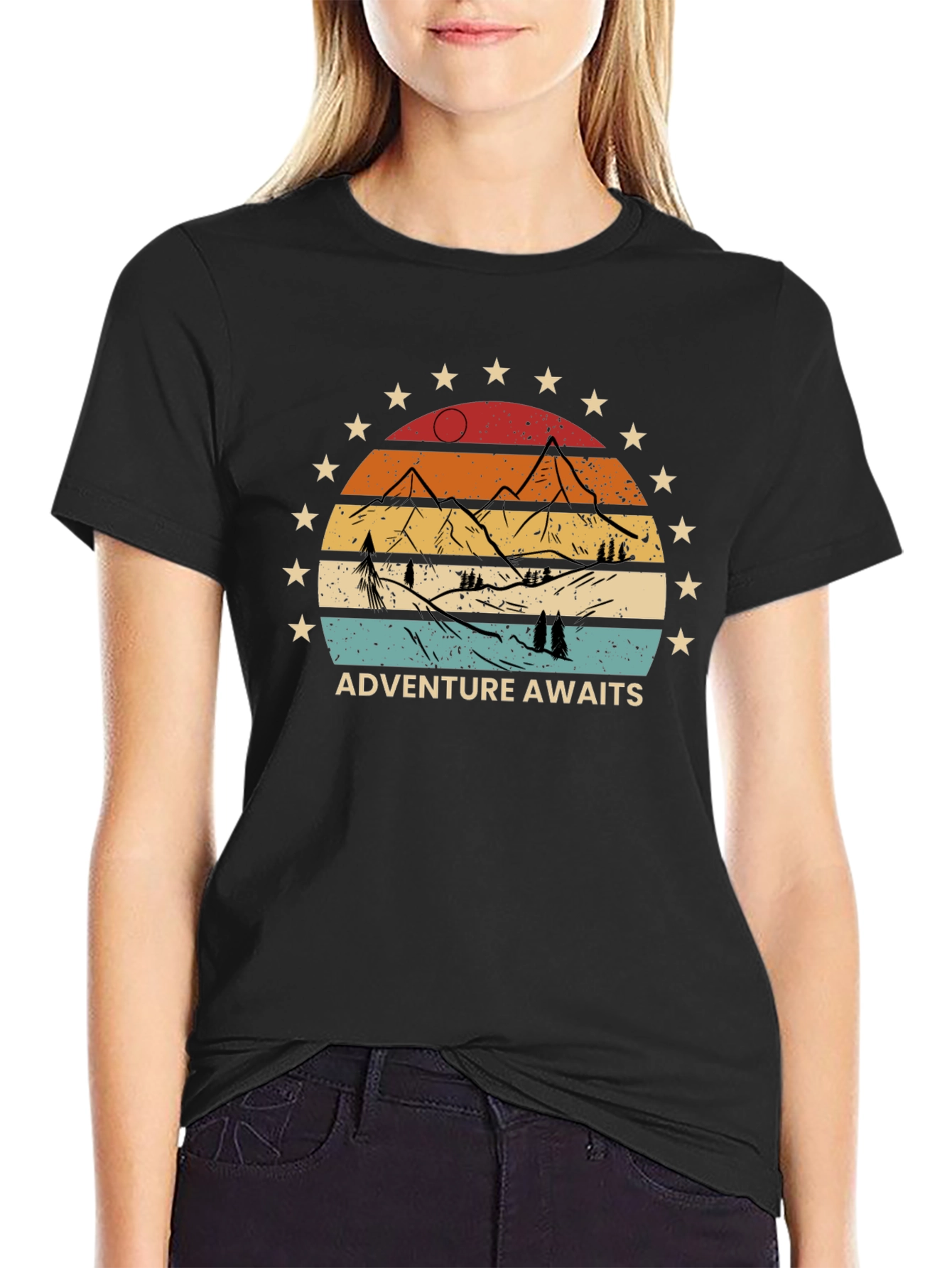Adventure Awaits Graphic Tee - Retro Style