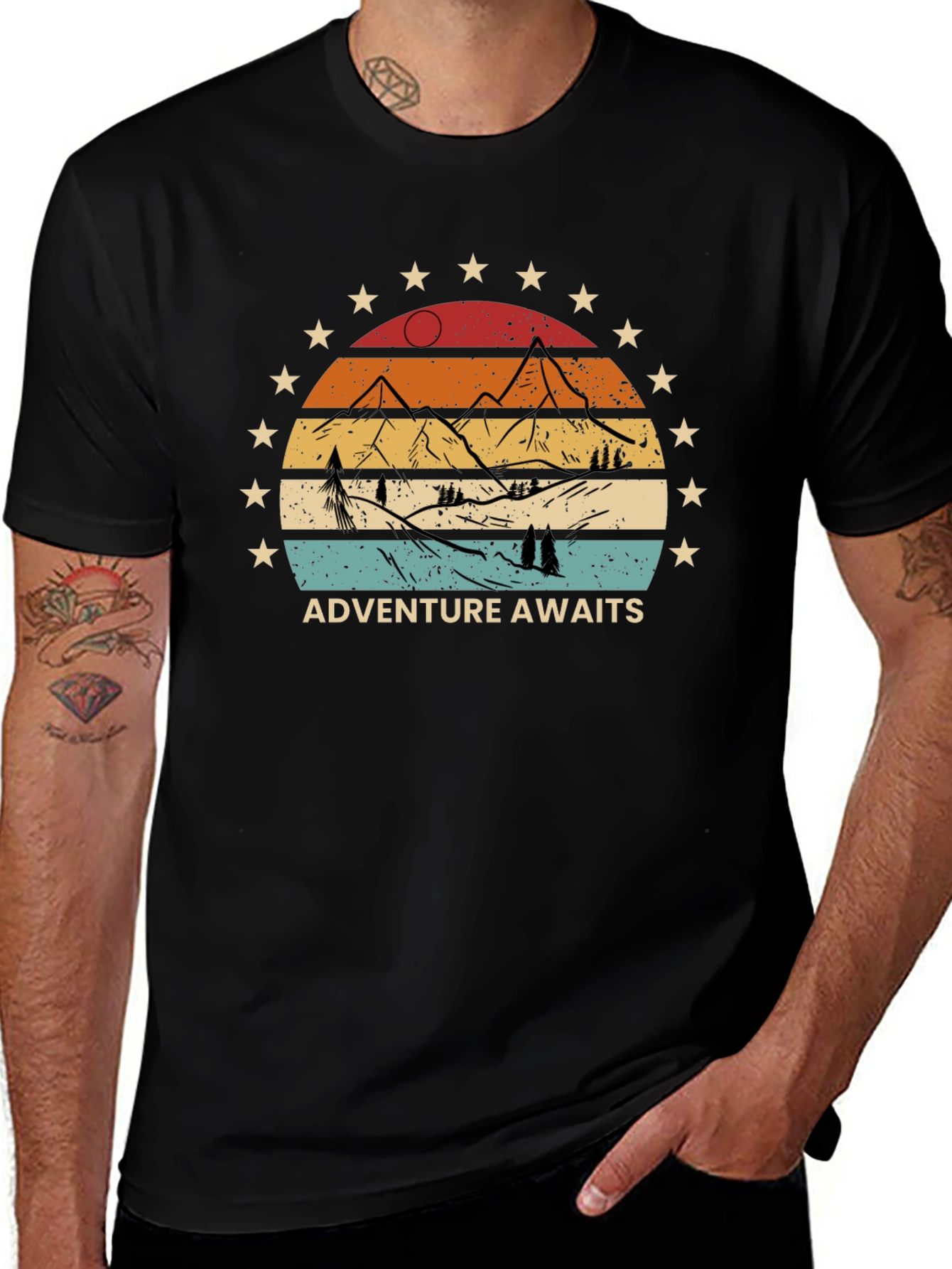Adventure Awaits Graphic Tee - Retro Style