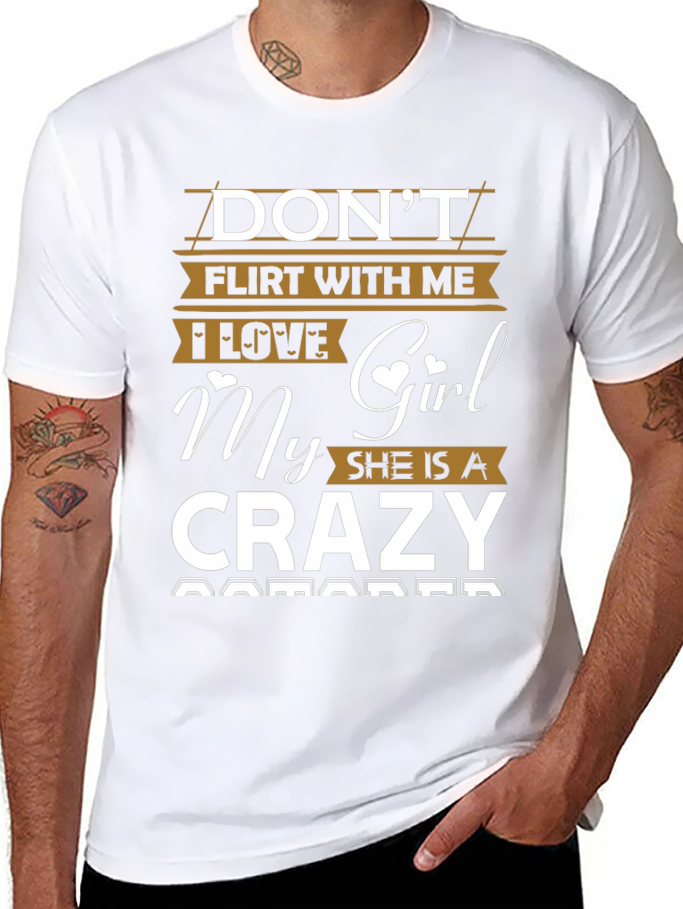 Dont Flirt With Me Crazy Girl Black Graphic Tee