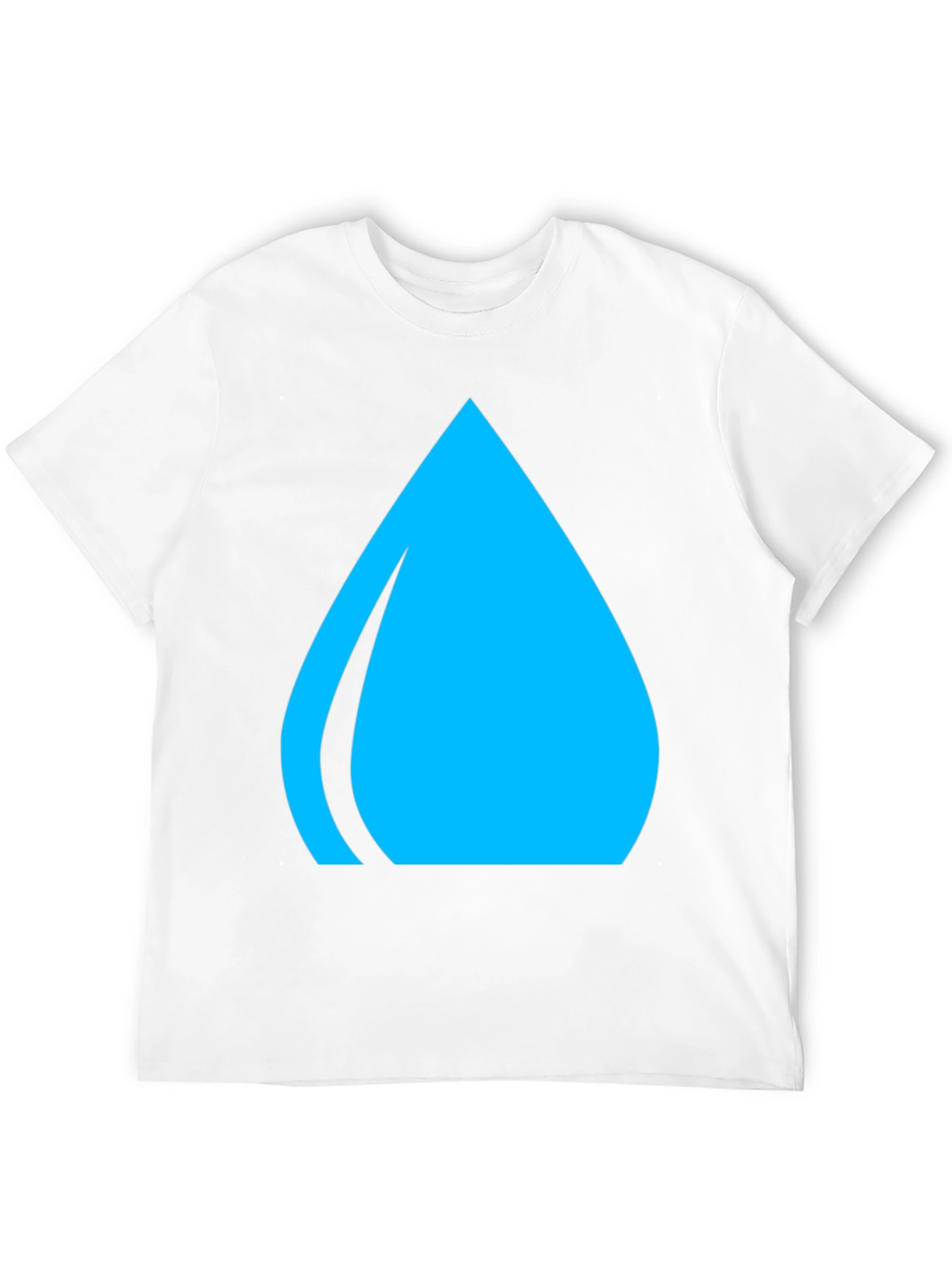 Blue Water Drop Graphic Tee - Casual Black T-Shirt