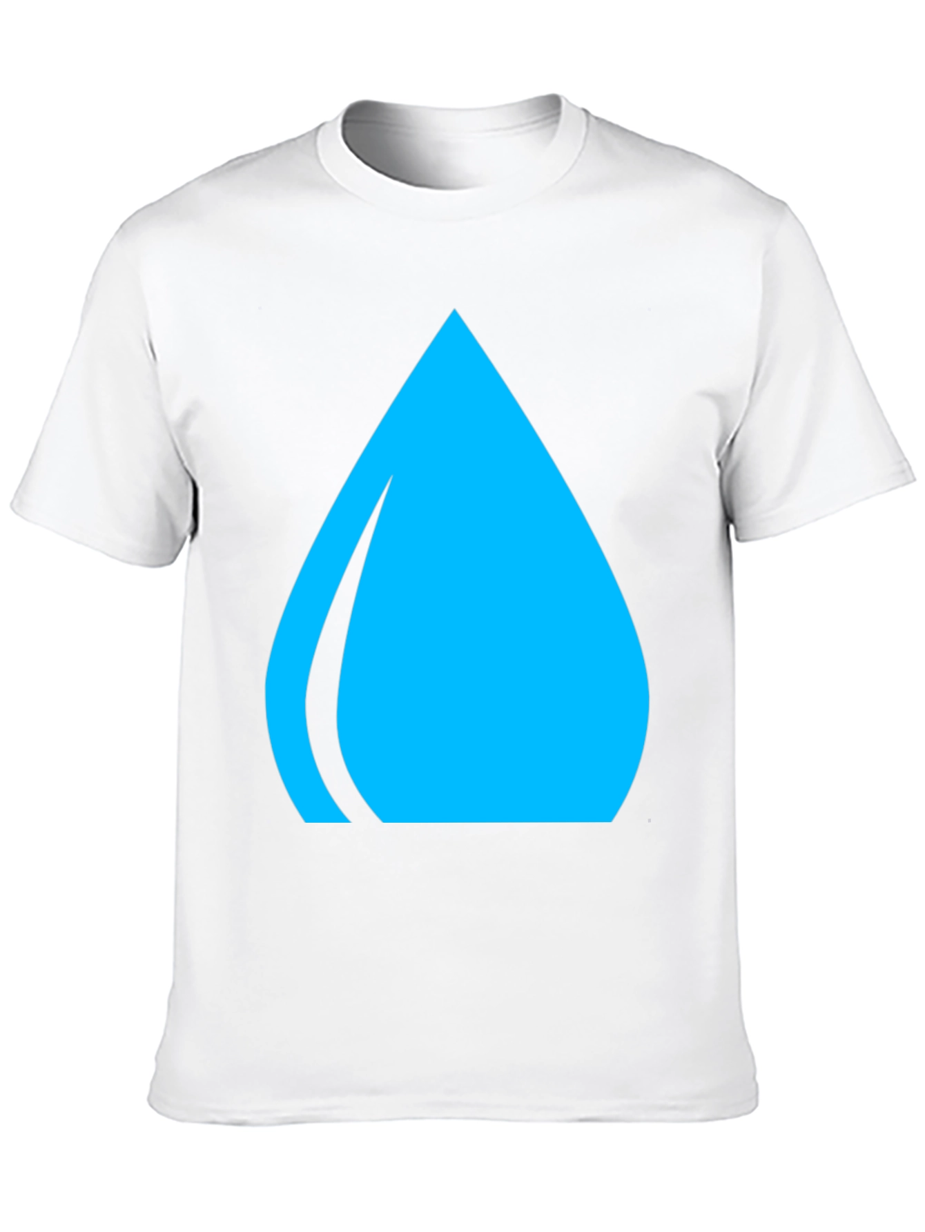 Blue Water Drop Graphic Tee - Casual Black T-Shirt