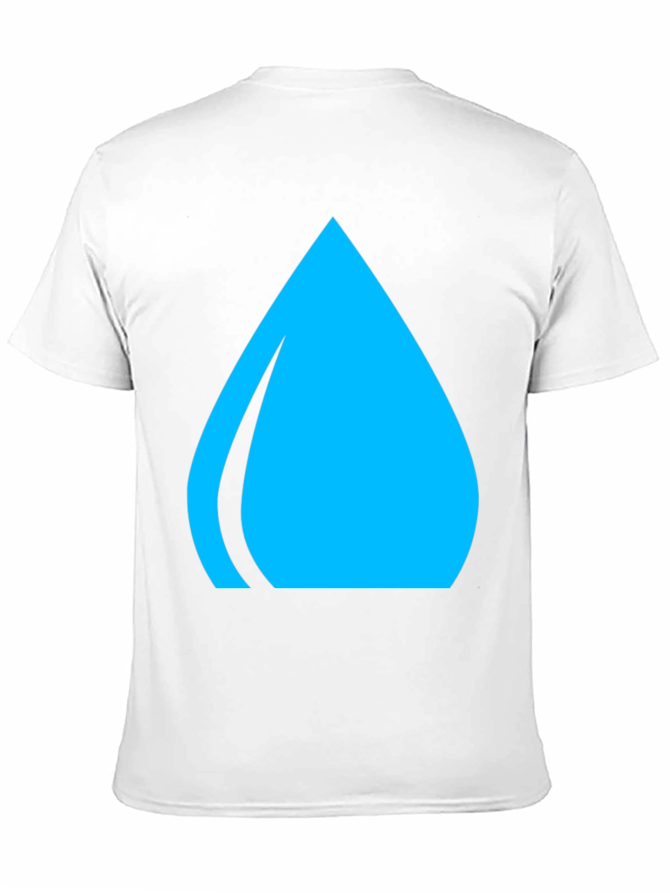 Blue Water Drop Graphic Tee - Casual Black T-Shirt