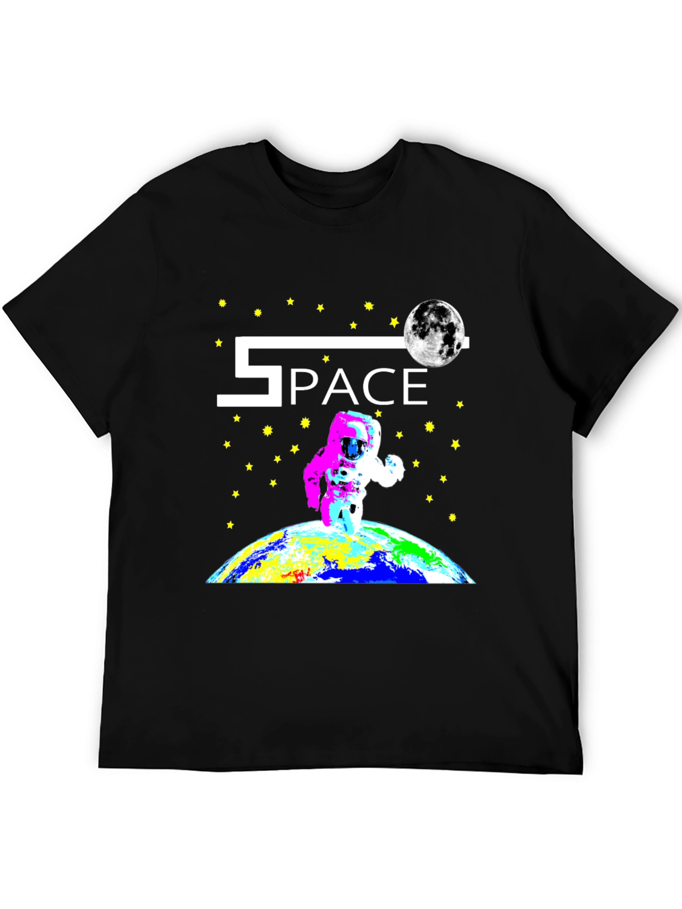 Space Astronaut Graphic Black T-Shirt