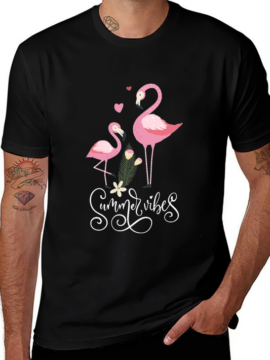 Summer Vibes Flamingo Graphic Tee