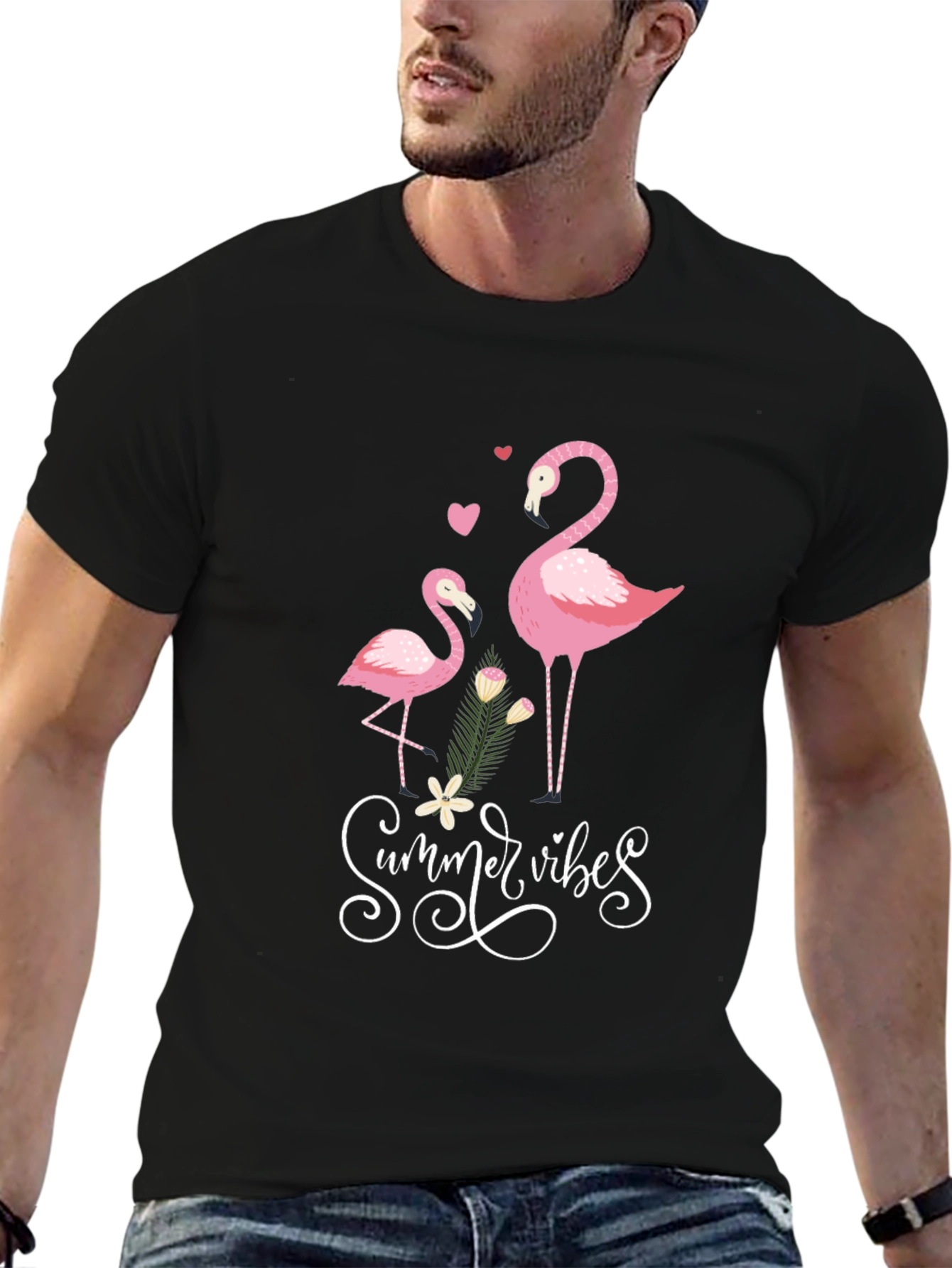 Summer Vibes Flamingo Graphic Tee