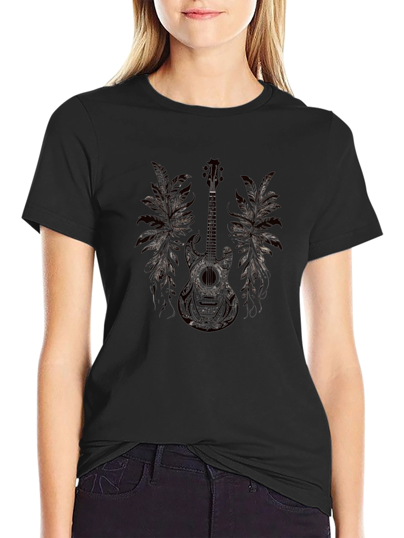 Guitar Graphic Black T-Shirt