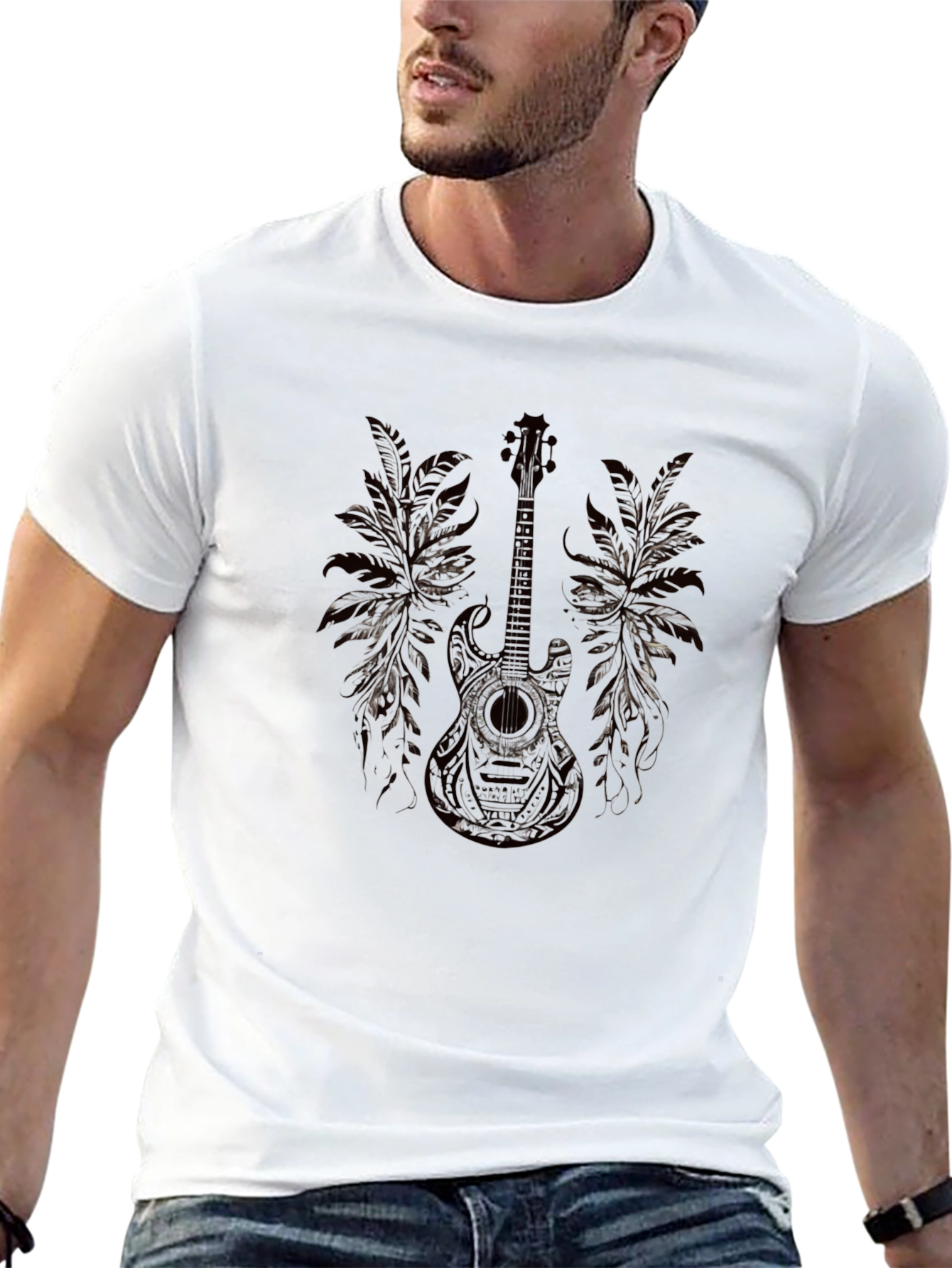 Guitar Graphic Black T-Shirt