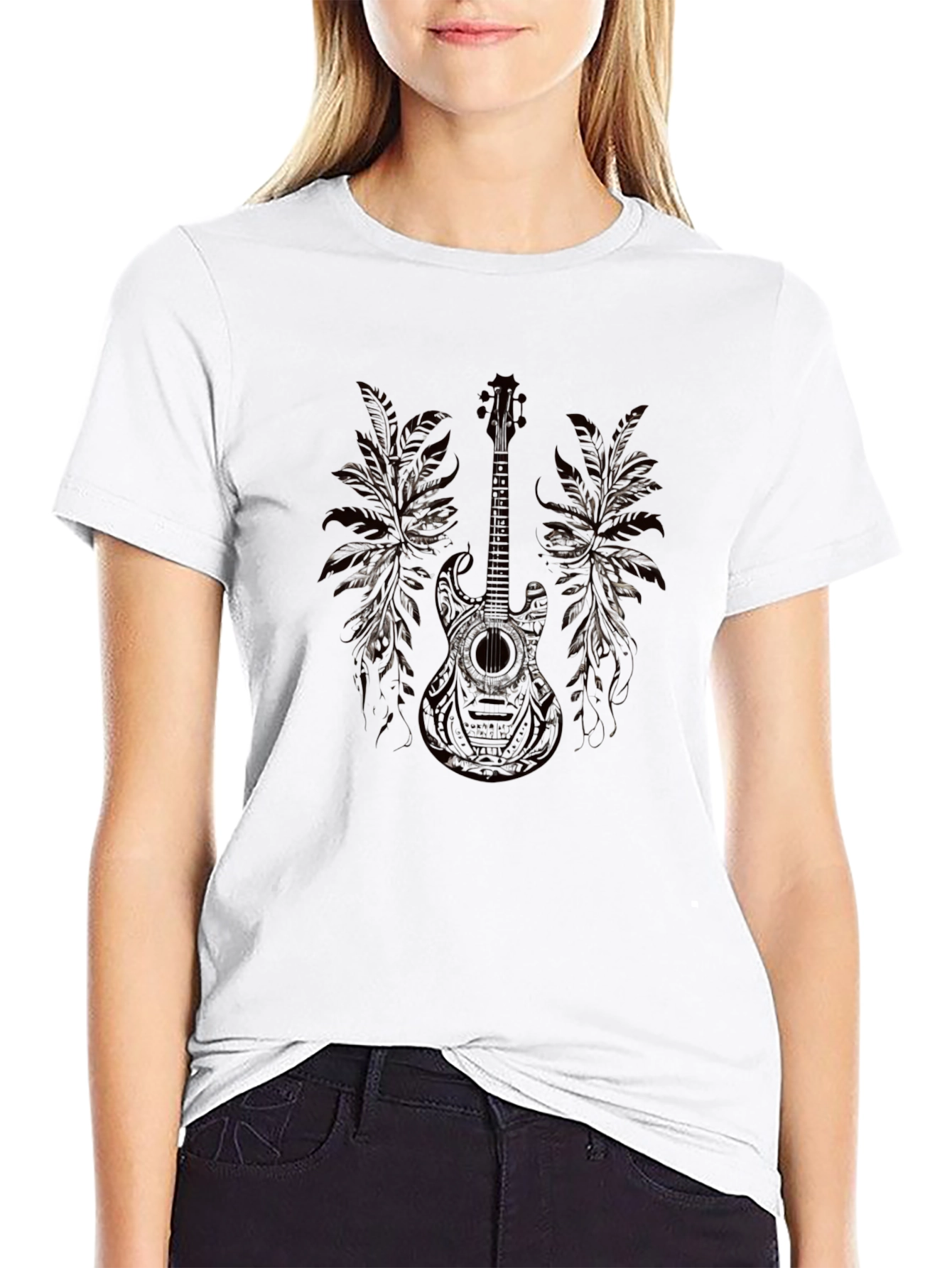 Guitar Graphic Black T-Shirt