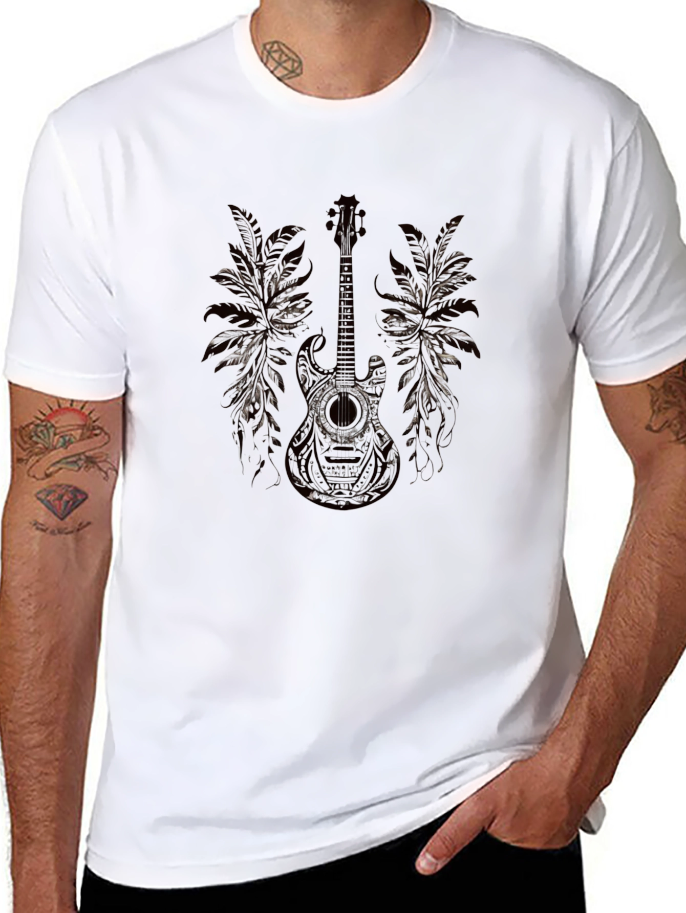 Guitar Graphic Black T-Shirt