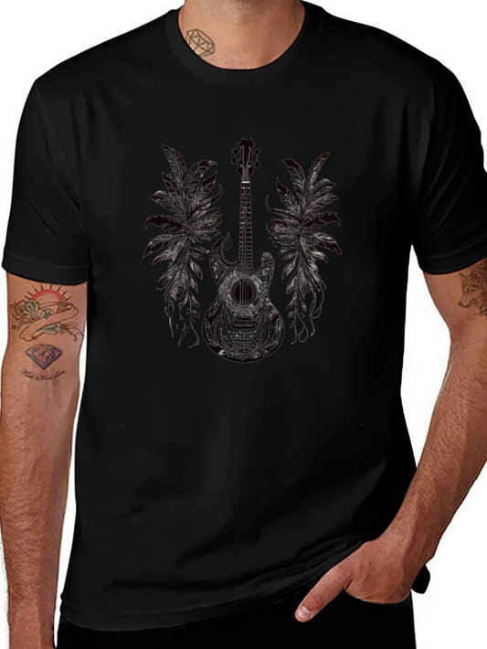 Guitar Graphic Black T-Shirt