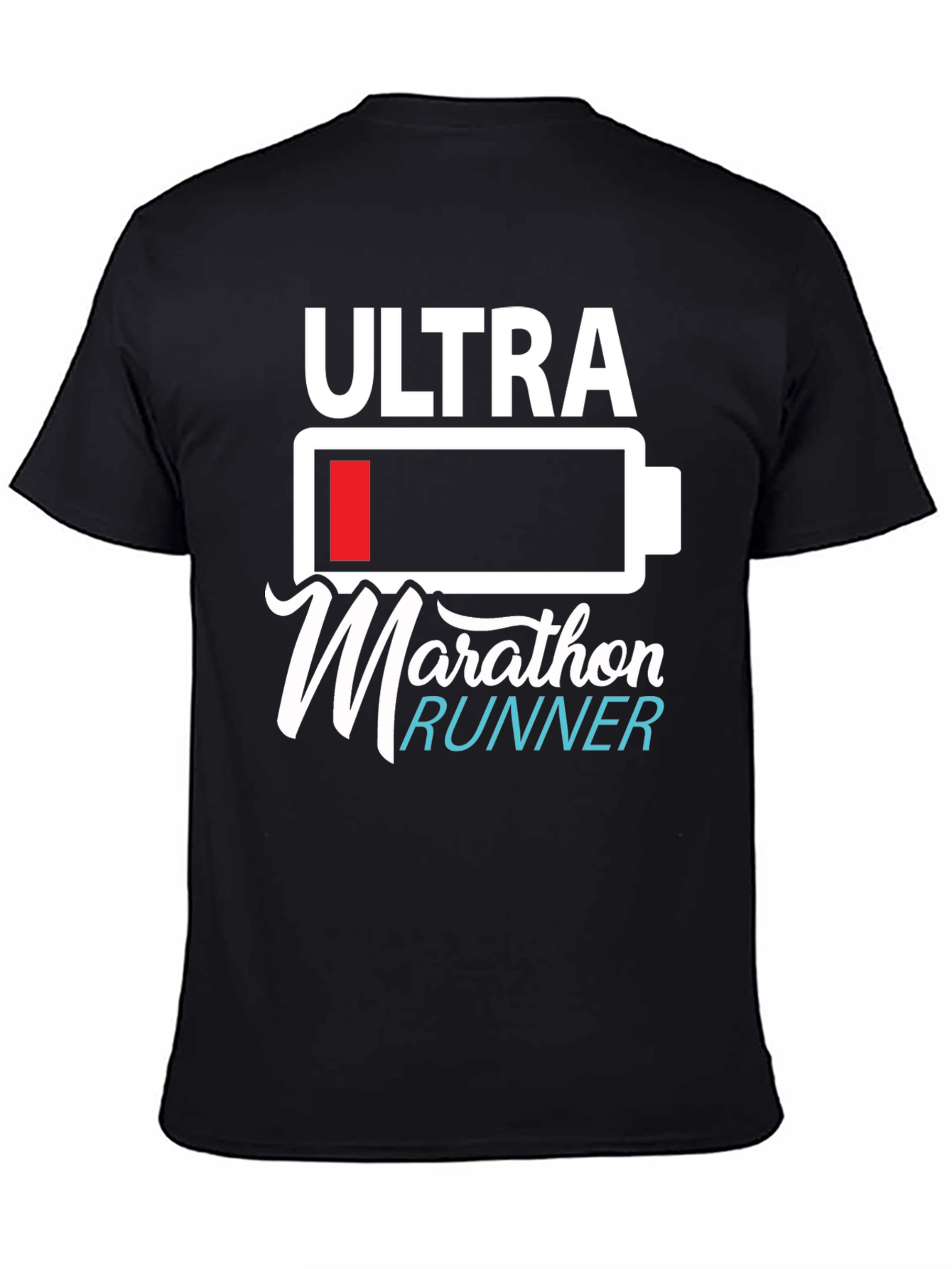 Ultra Marathon Runner Graphic T-Shirt - Black Cotton Blend