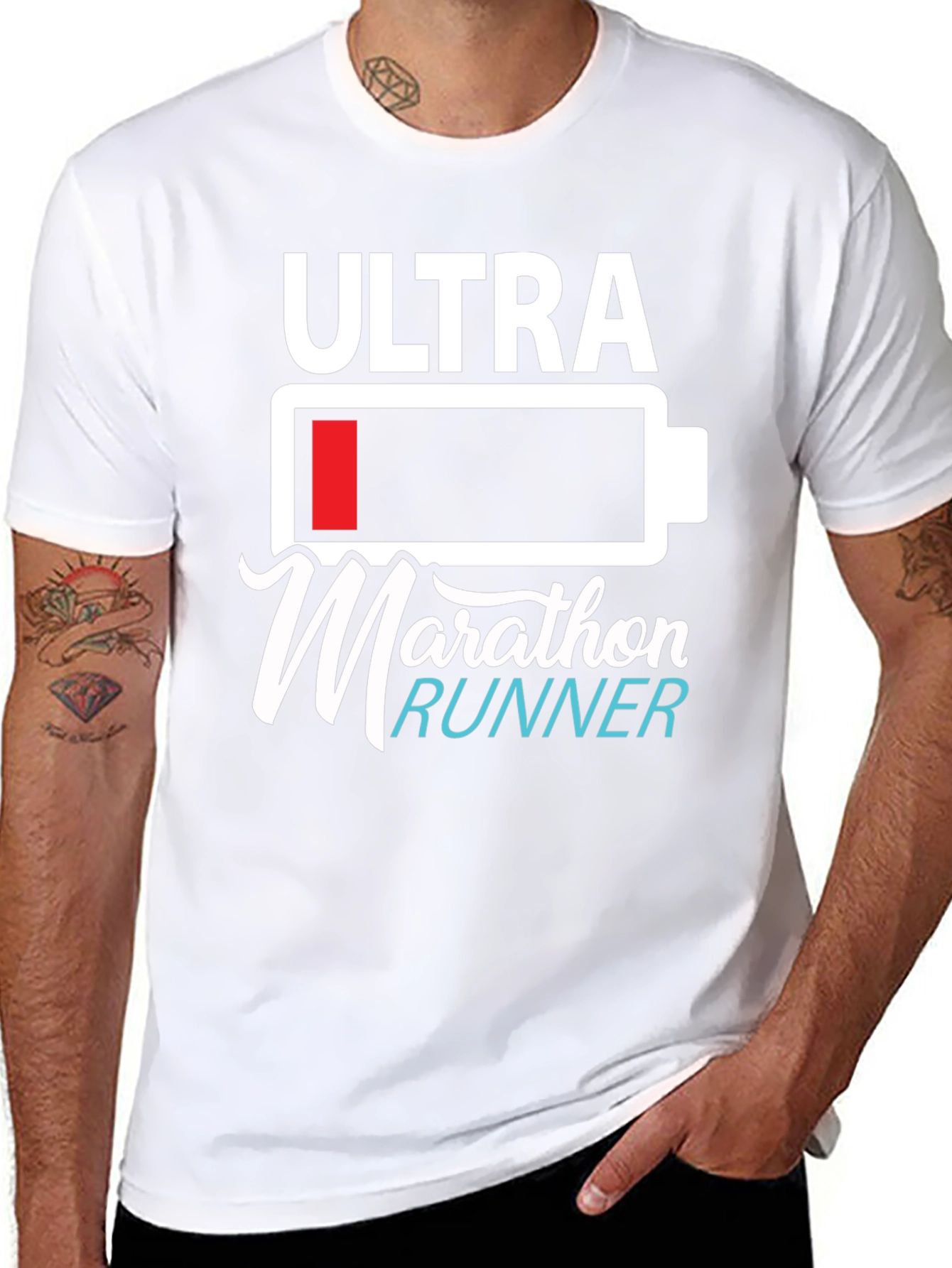 Ultra Marathon Runner Graphic T-Shirt - Black Cotton Blend