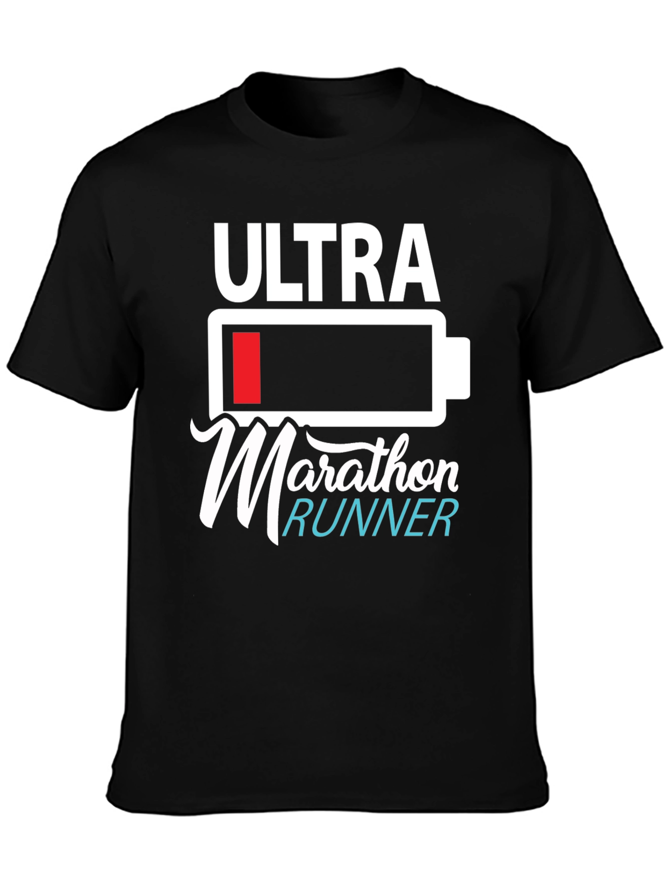 Ultra Marathon Runner Graphic T-Shirt - Black Cotton Blend