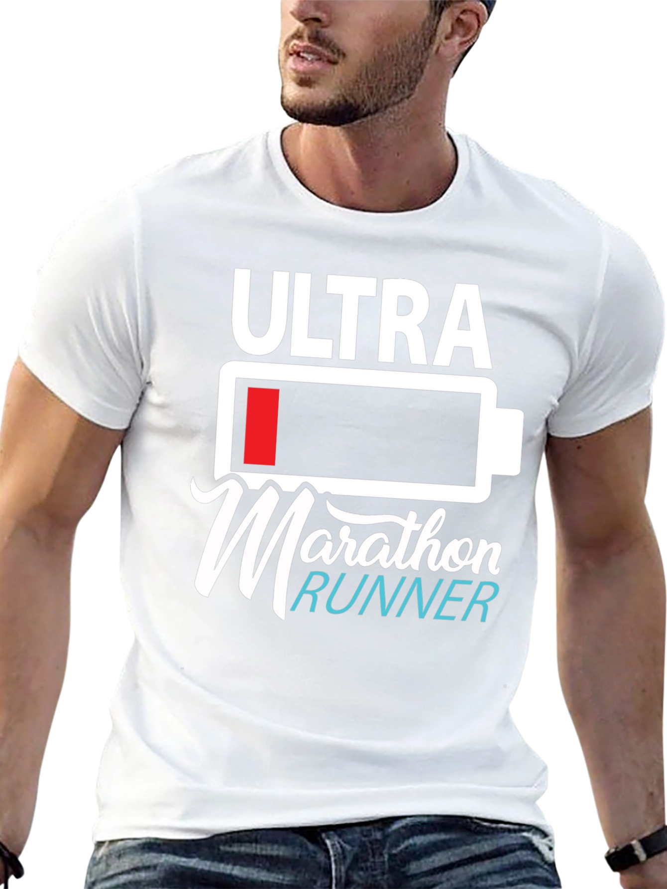 Ultra Marathon Runner Graphic T-Shirt - Black Cotton Blend