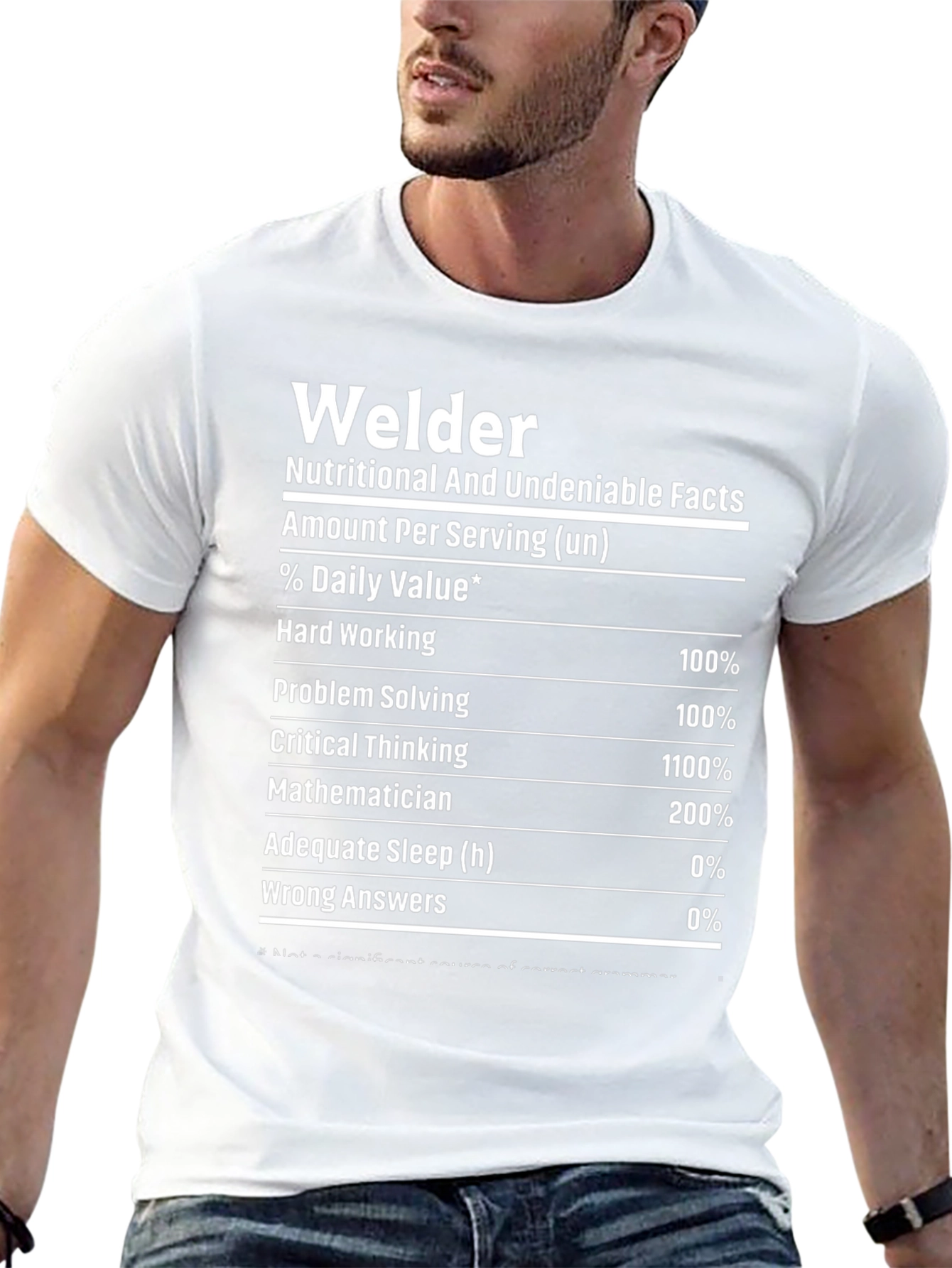 Welder Nutritional Facts Black T-Shirt
