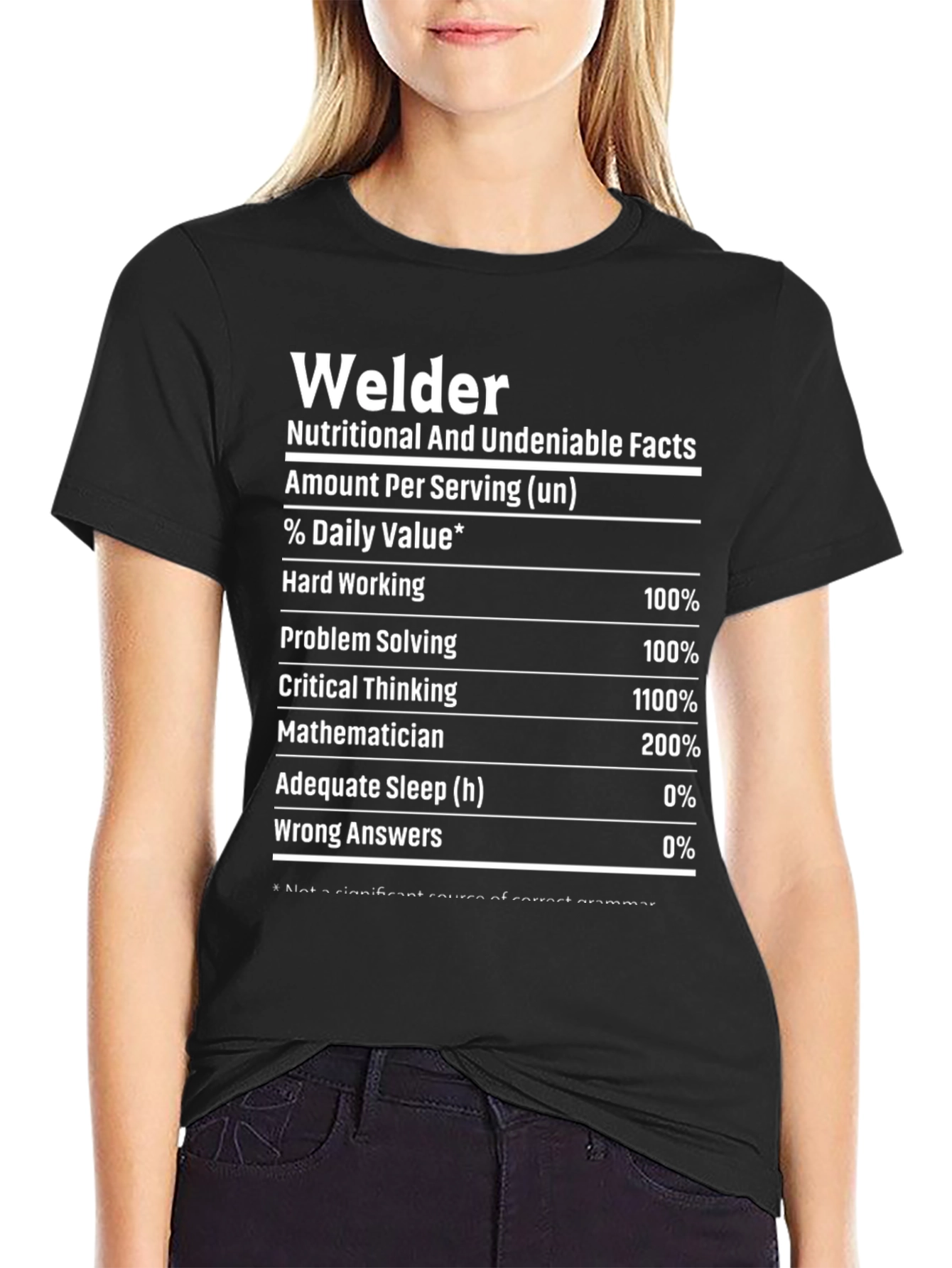 Welder Nutritional Facts Black T-Shirt