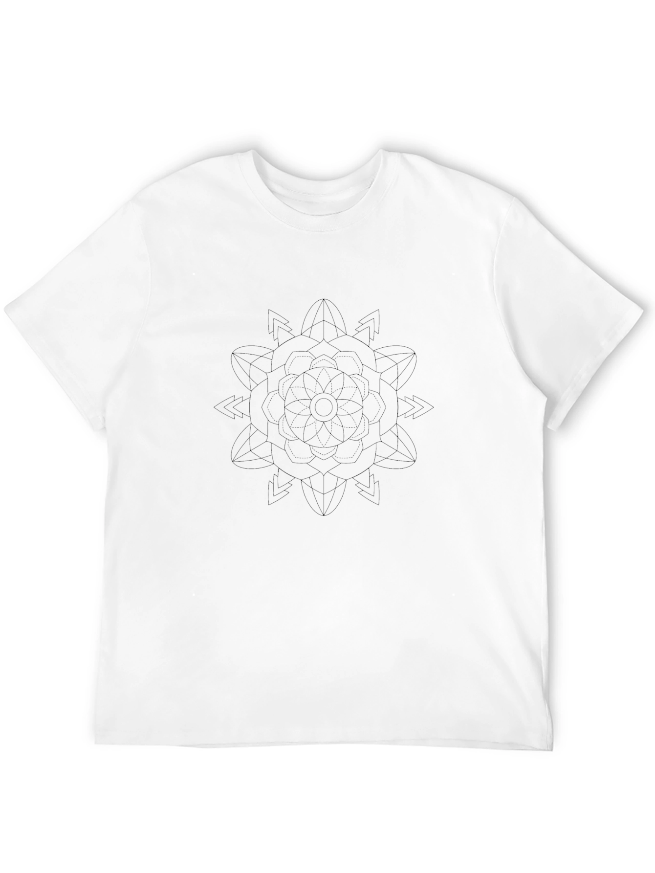 Geometric Mandala Graphic Tee - Classic Black T-Shirt