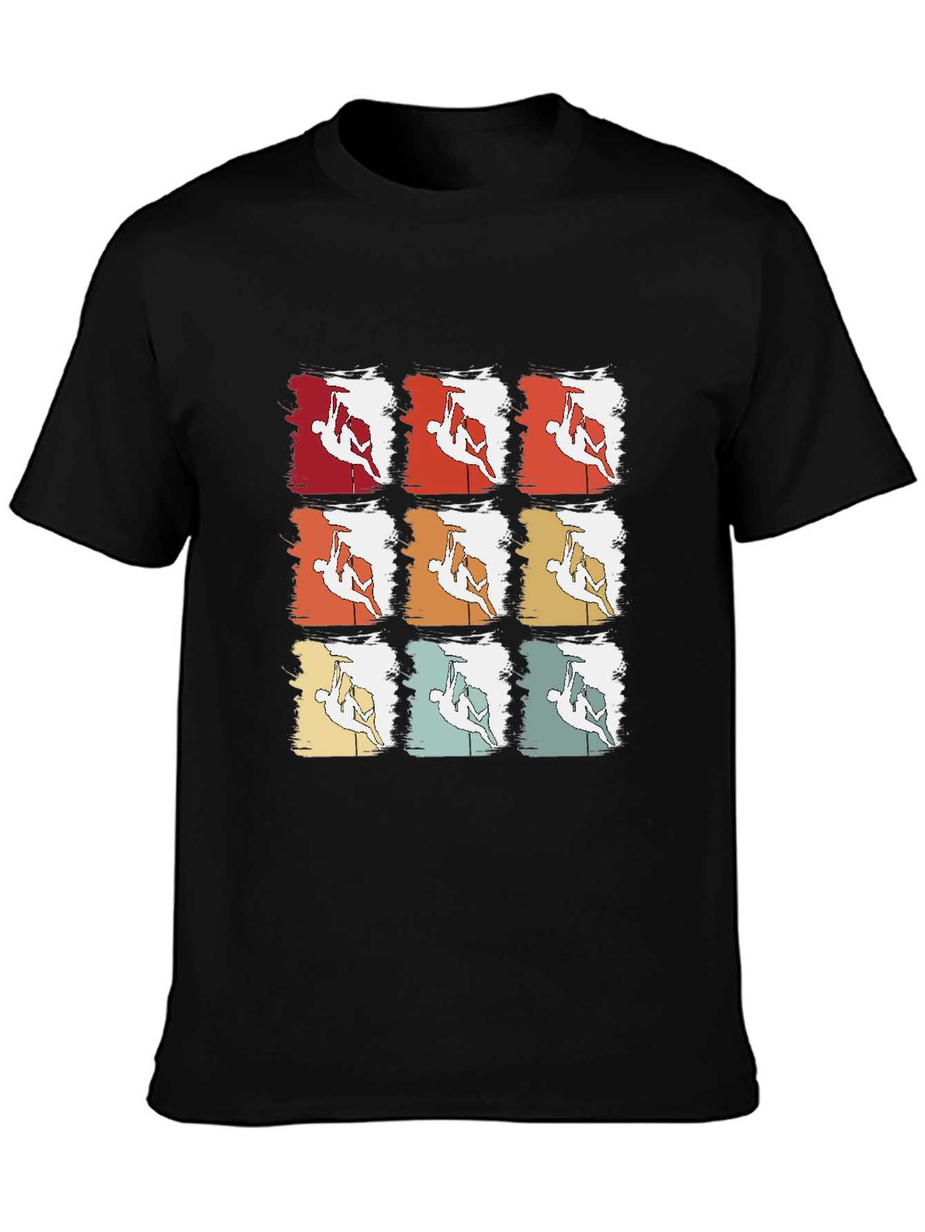 Retro Rock Climbing T-Shirt - Nine Climber Design