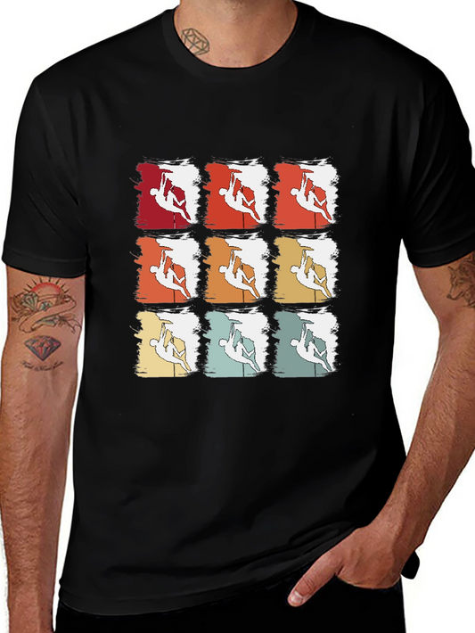 Retro Rock Climbing T-Shirt - Nine Climber Design