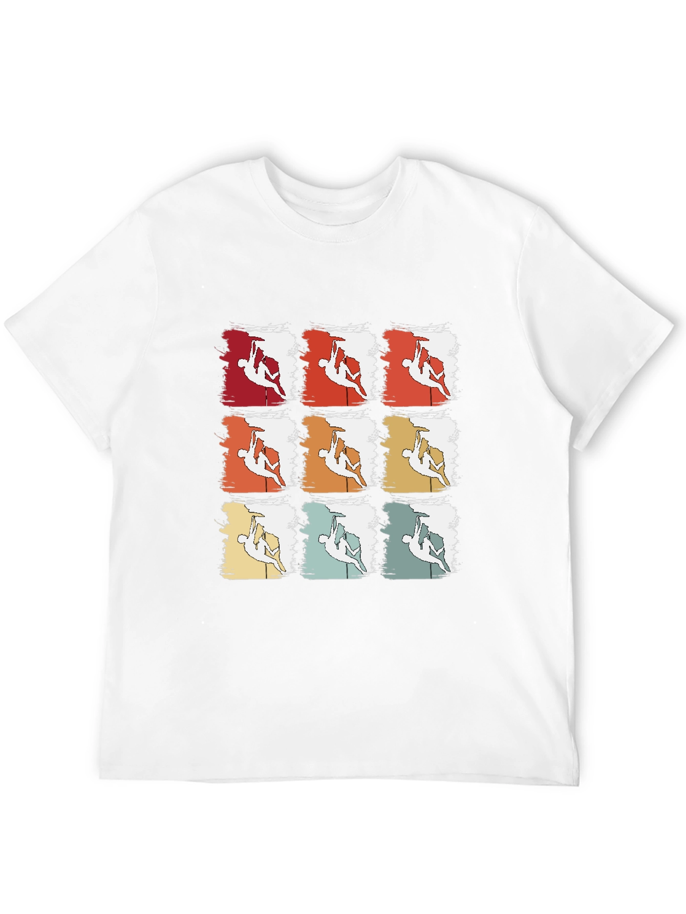 Retro Rock Climbing T-Shirt - Nine Climber Design
