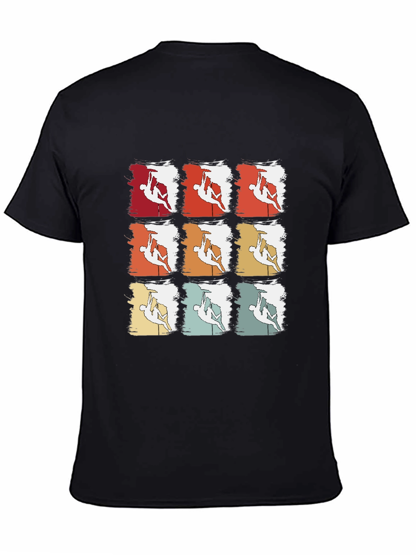 Retro Rock Climbing T-Shirt - Nine Climber Design