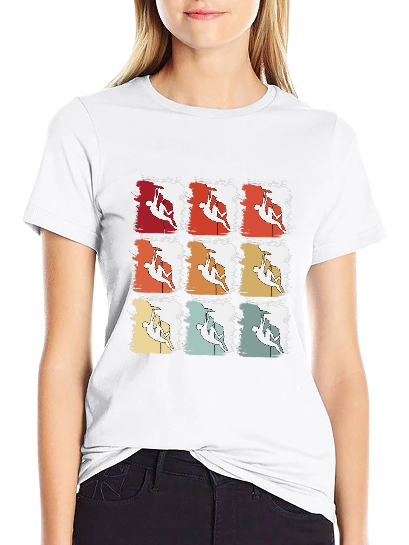 Retro Rock Climbing T-Shirt - Nine Climber Design