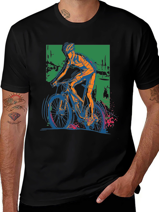 Mountain Biker Graphic Tee - Cool Cycling Design