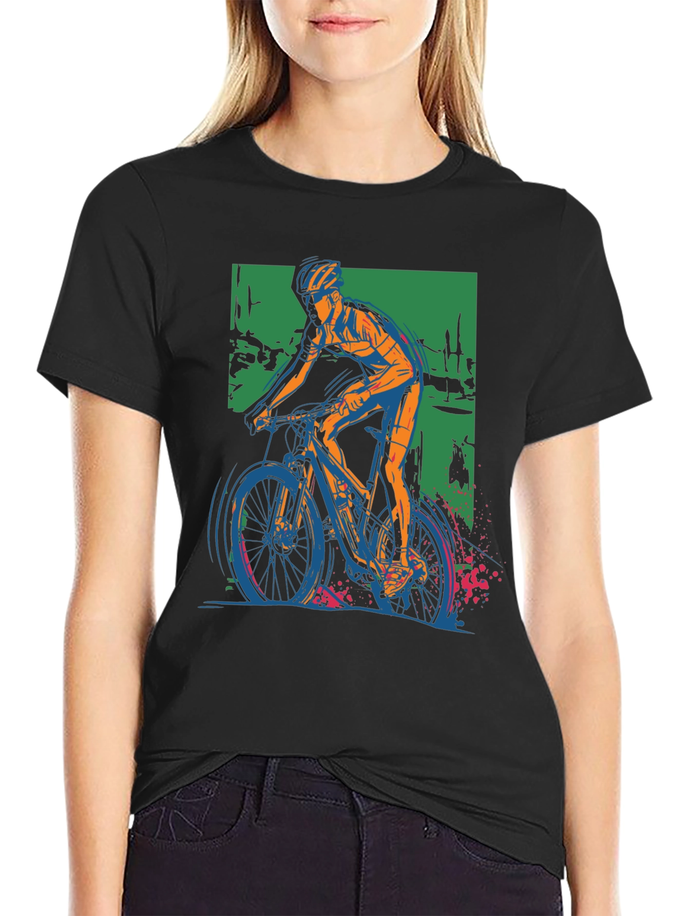 Mountain Biker Graphic Tee - Cool Cycling Design
